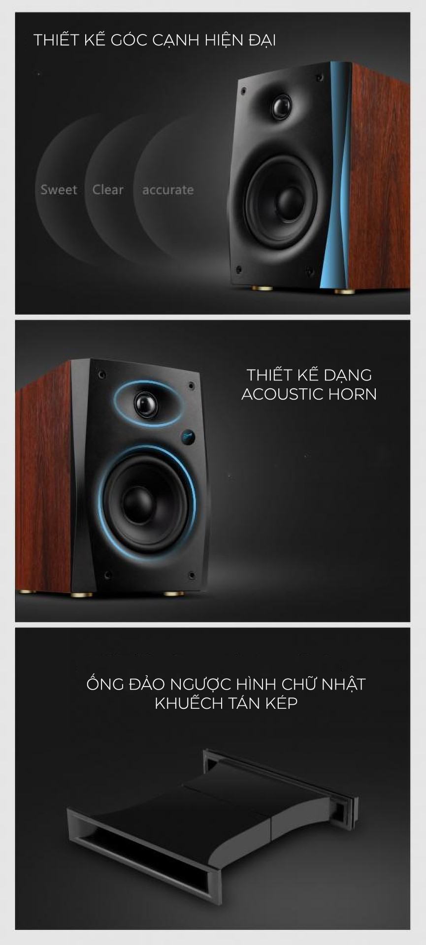 Loa HiVi Swan D1100 - Bản quốc tế - Màu nâu đậm