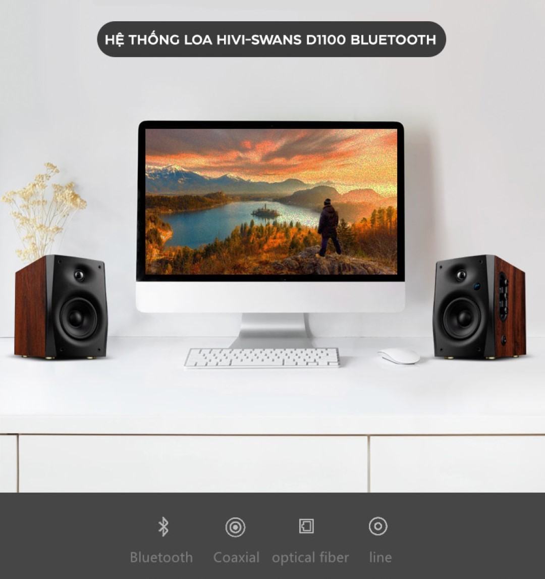 Loa HiVi Swan D1100 - Bản quốc tế - Màu nâu đậm