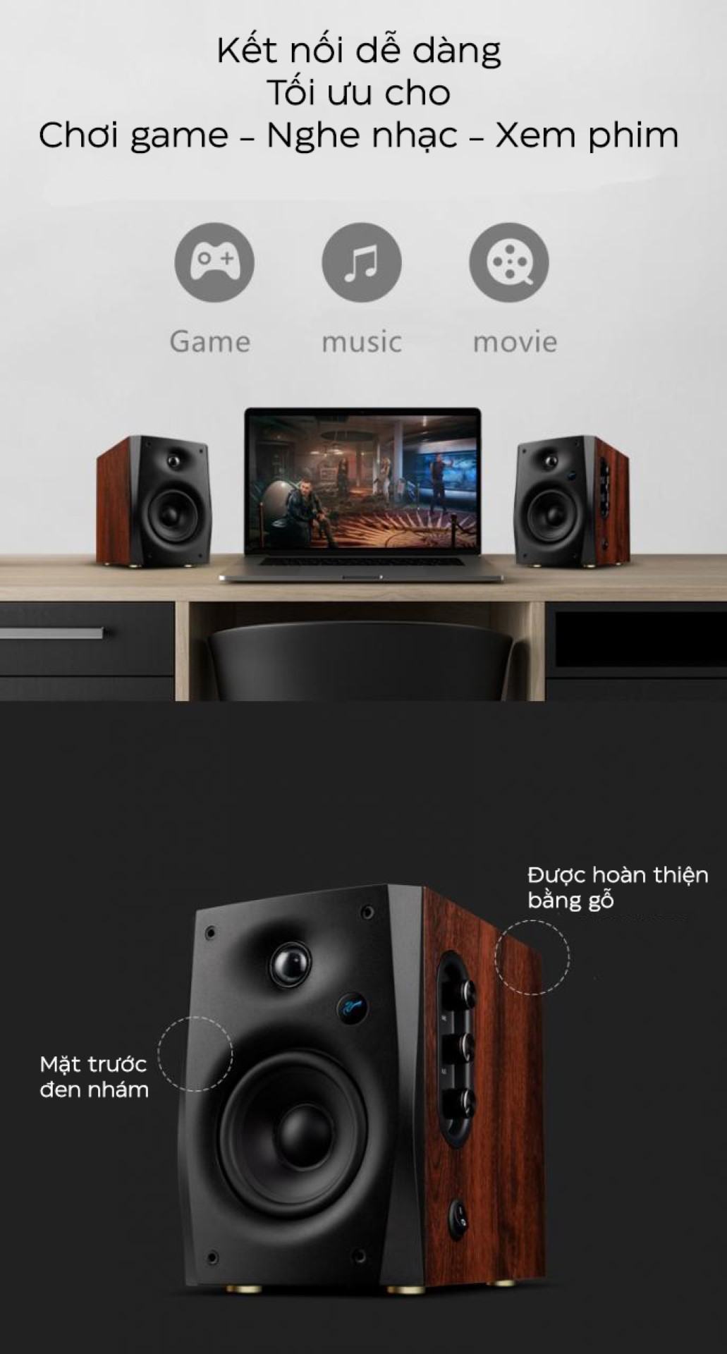 Loa HiVi Swan D1100 - Bản quốc tế - Màu nâu đậm