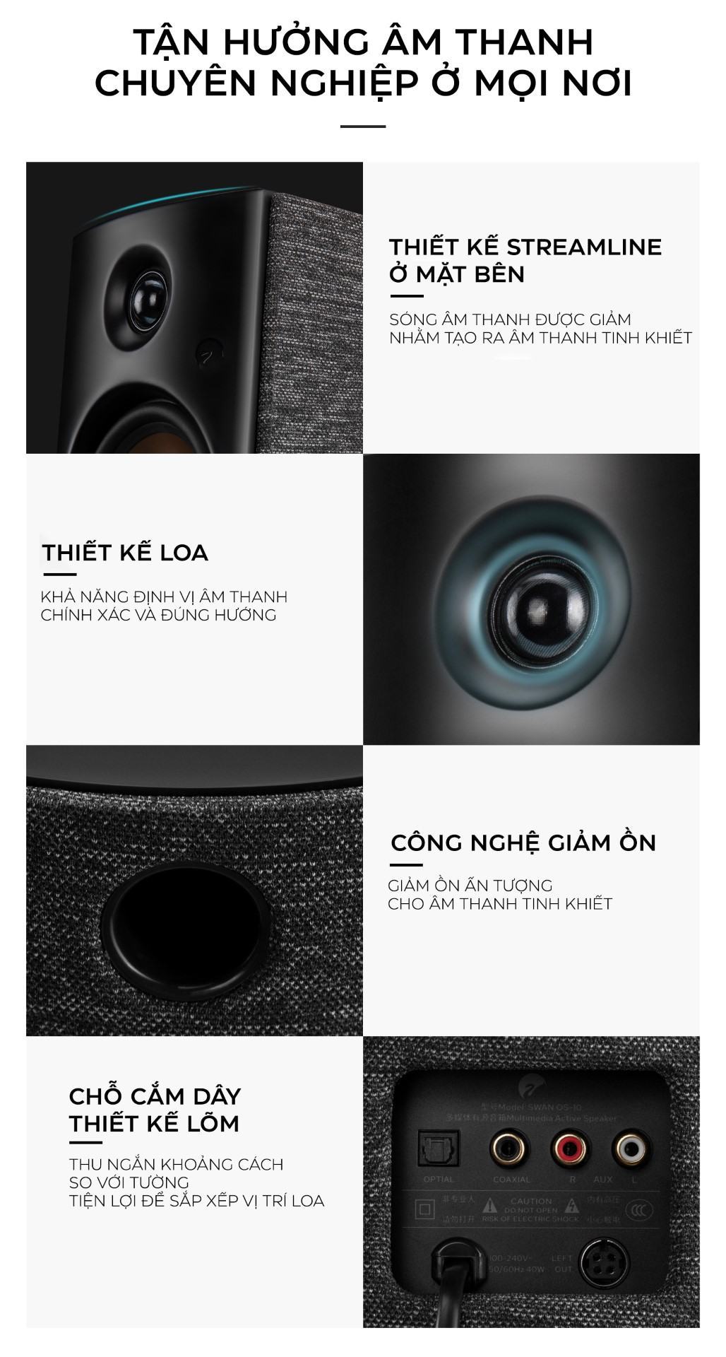 Loa HiVi Swan OS-10 - Bản quốc tế - Màu đen - 2.0