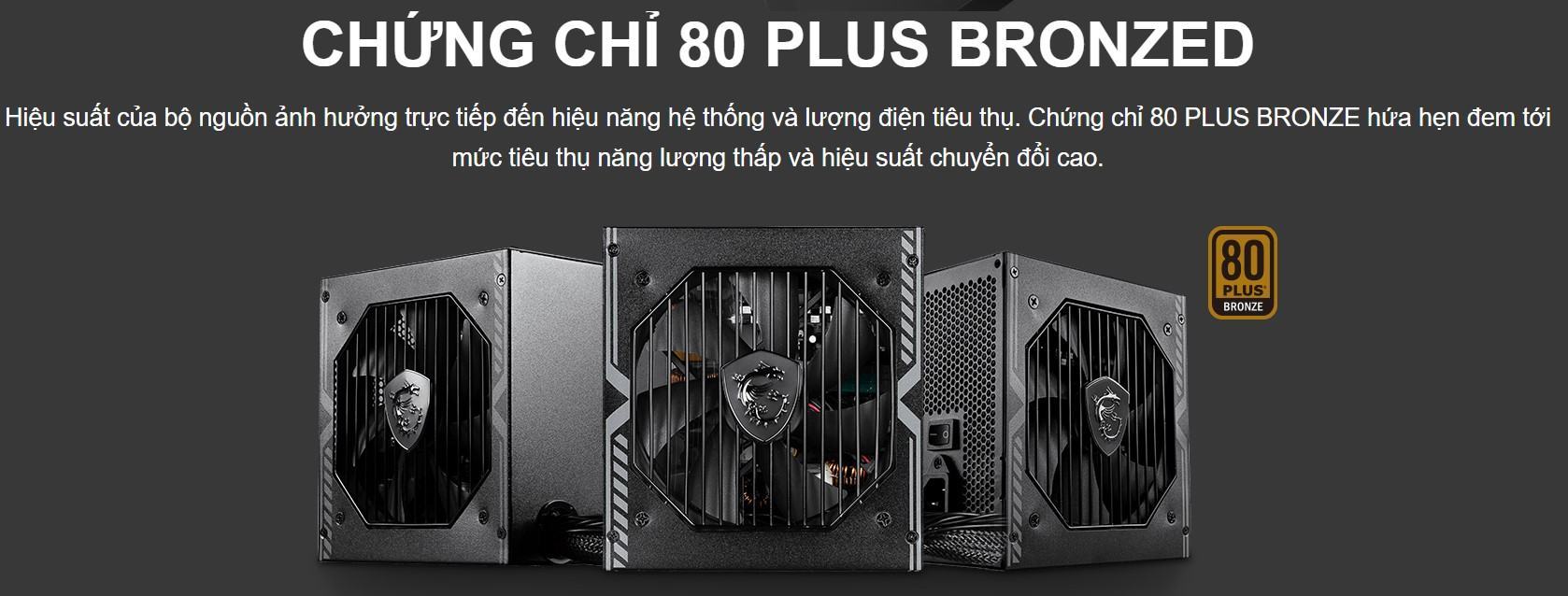Nguồn máy tính MSI MAG A550BN 550W ( 80 Plus Bronze/Màu Đen)