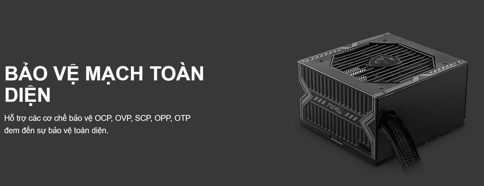Nguồn máy tính MSI MAG A550BN 550W ( 80 Plus Bronze/Màu Đen)
