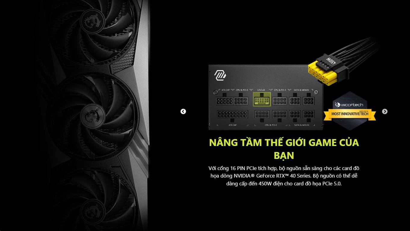 Nguồn máy tính MSI MAG A750GL PCIE 5.0 (750W, 80 Plus Gold, ATX 3.0) 