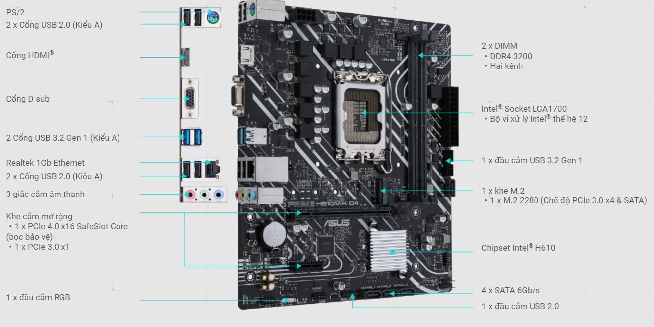 Mainboard Asus PRIME H610M-K D4
