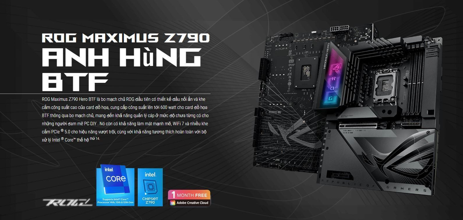 Mainboard ASUS TUF Gaming Z790 HERO BTF DDR5