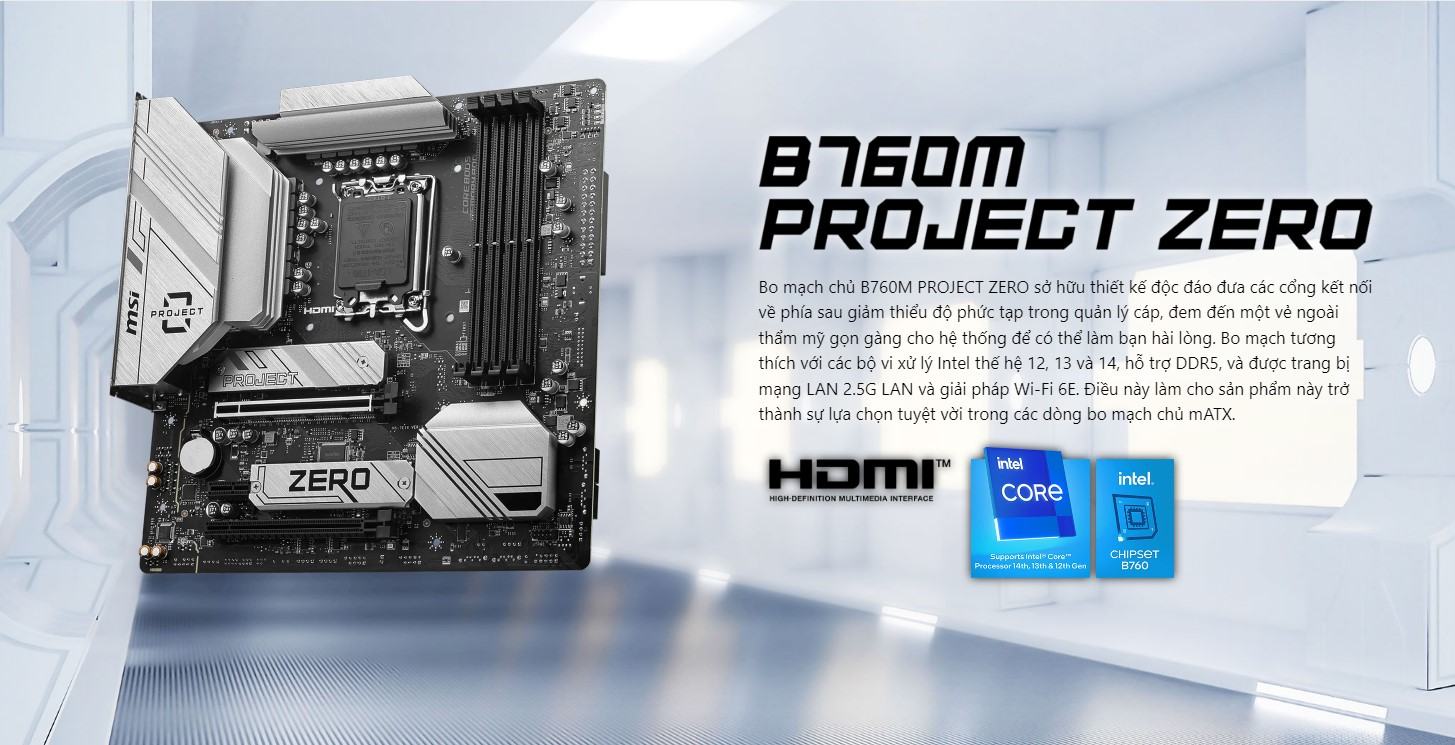 mainboard-msi-b760m-project-zero-ddr5mt Mainboard MSI B760M PROJECT ZERO DDR5