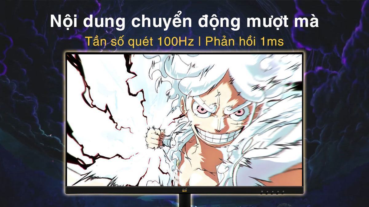 Màn hình Viewsonic VA2436-H sở hữu tần số quét 100Hz, giúp chuyển cảnh mượt mà