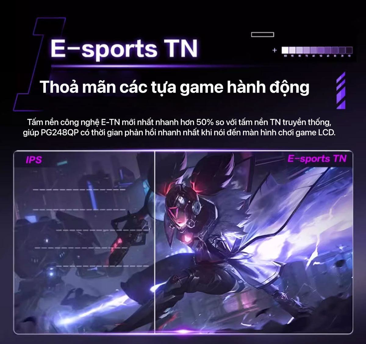 Tấm nền của ASUS ROG Swift Pro PG248QP LMC