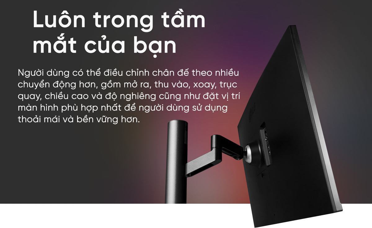 man hinh lg ultrafine 32un880k chan de