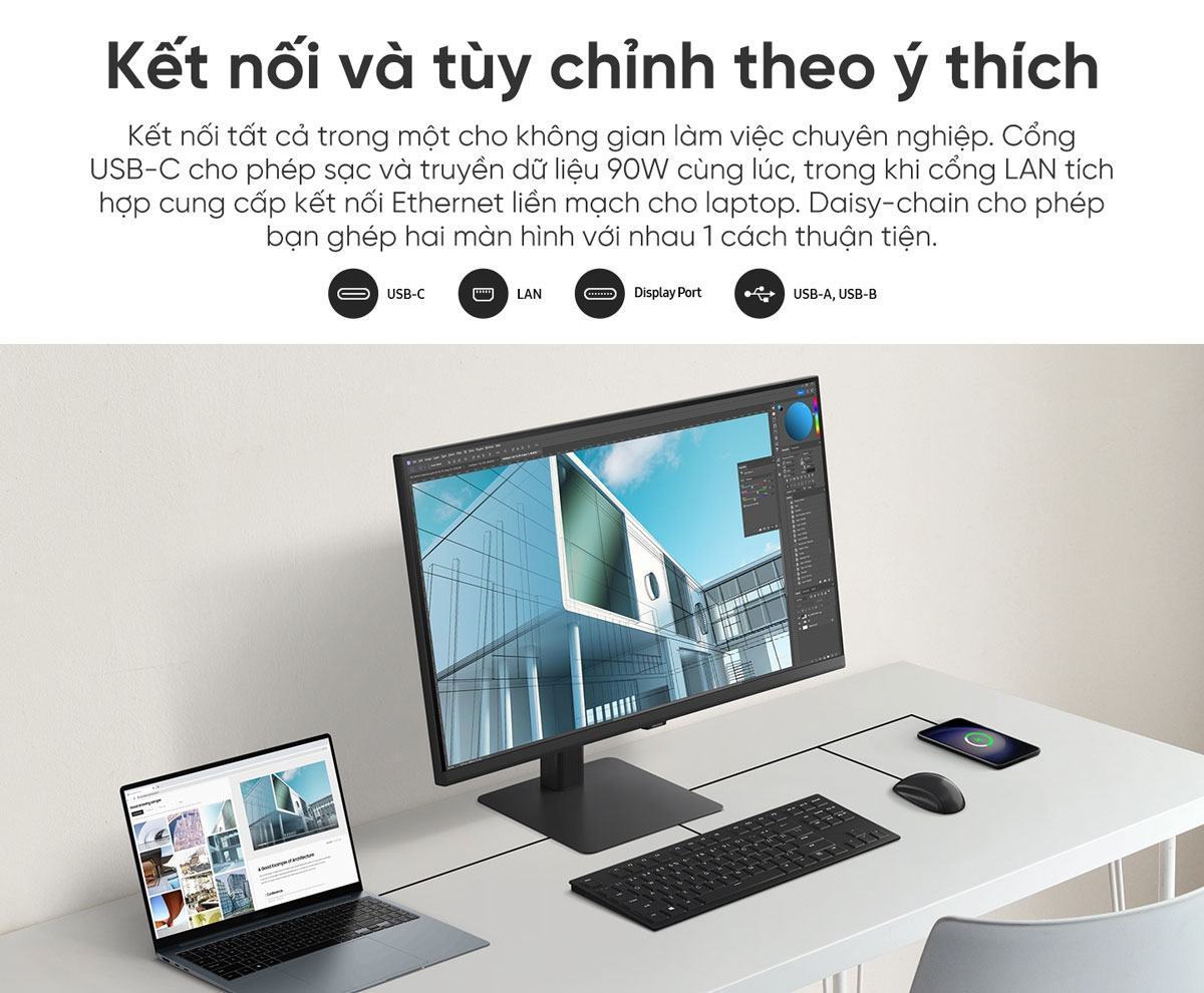 man hinh samsung viewfinity s6 s60ud ket noi