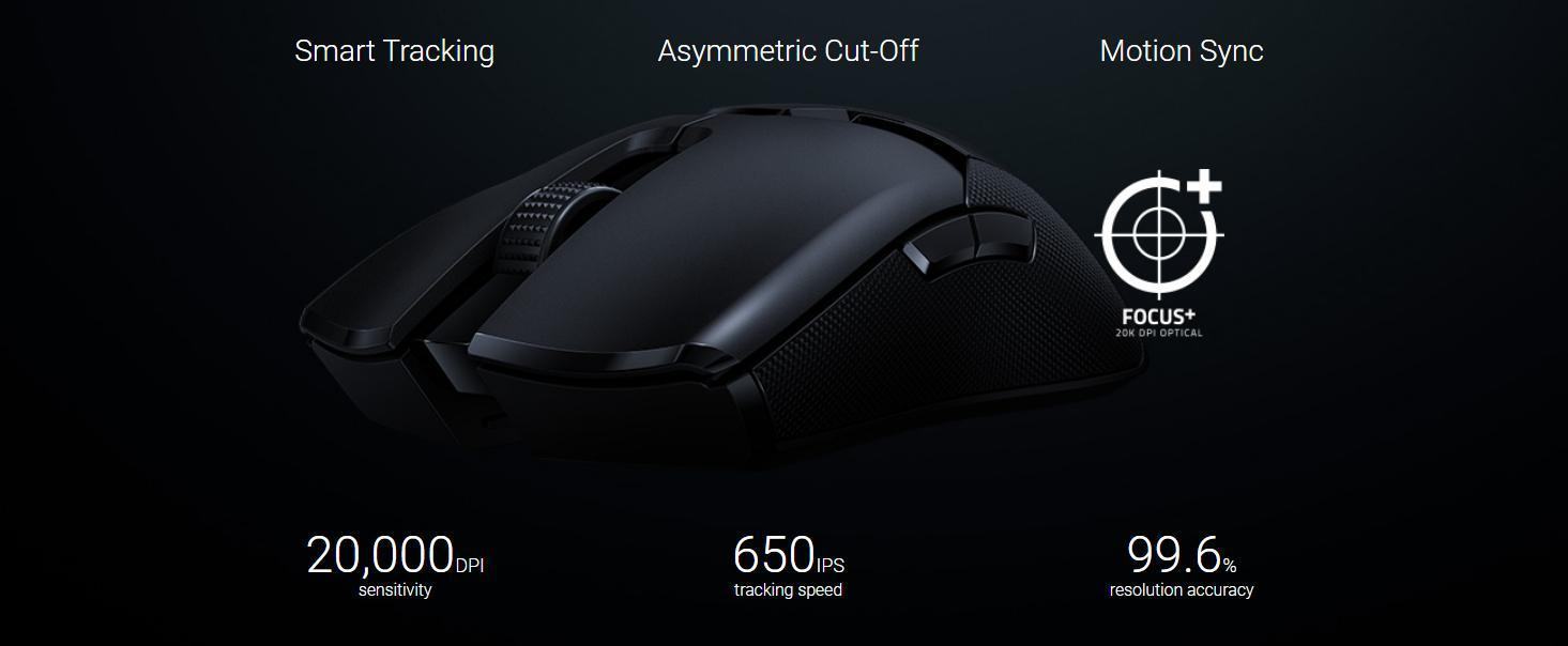 mat-cam-bien-chuot-razer-viper-ultimate-wireless-rgb-chroma-black-rz01-03050100-r3a1 Chuột Razer Viper Ultimate Wireless Gaming Mouse (RZ01-03050100-R3A1) trang bị mắt cảm biến cao cấp