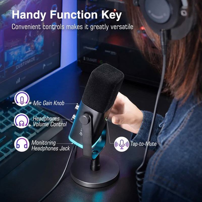 microphone fifine am8 rgb usb xlr 6