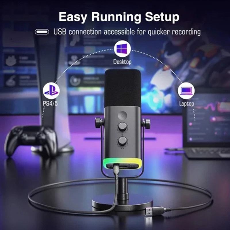 microphone fifine am8 rgb usb xlr 7