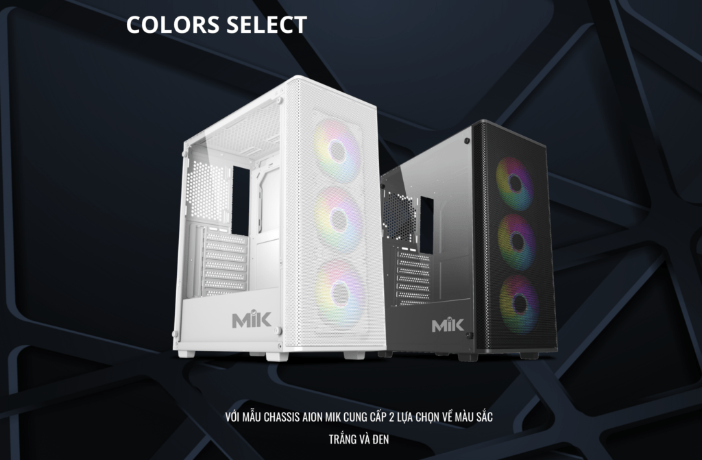 Vỏ Case MIK AION BLACK 3FA (ATX/Mid Tower/Màu Đen/3Fan ARGB)