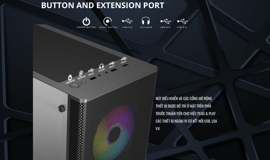 Vỏ Case MIK AION BLACK 3FA (ATX/Mid Tower/Màu Đen/3Fan ARGB)