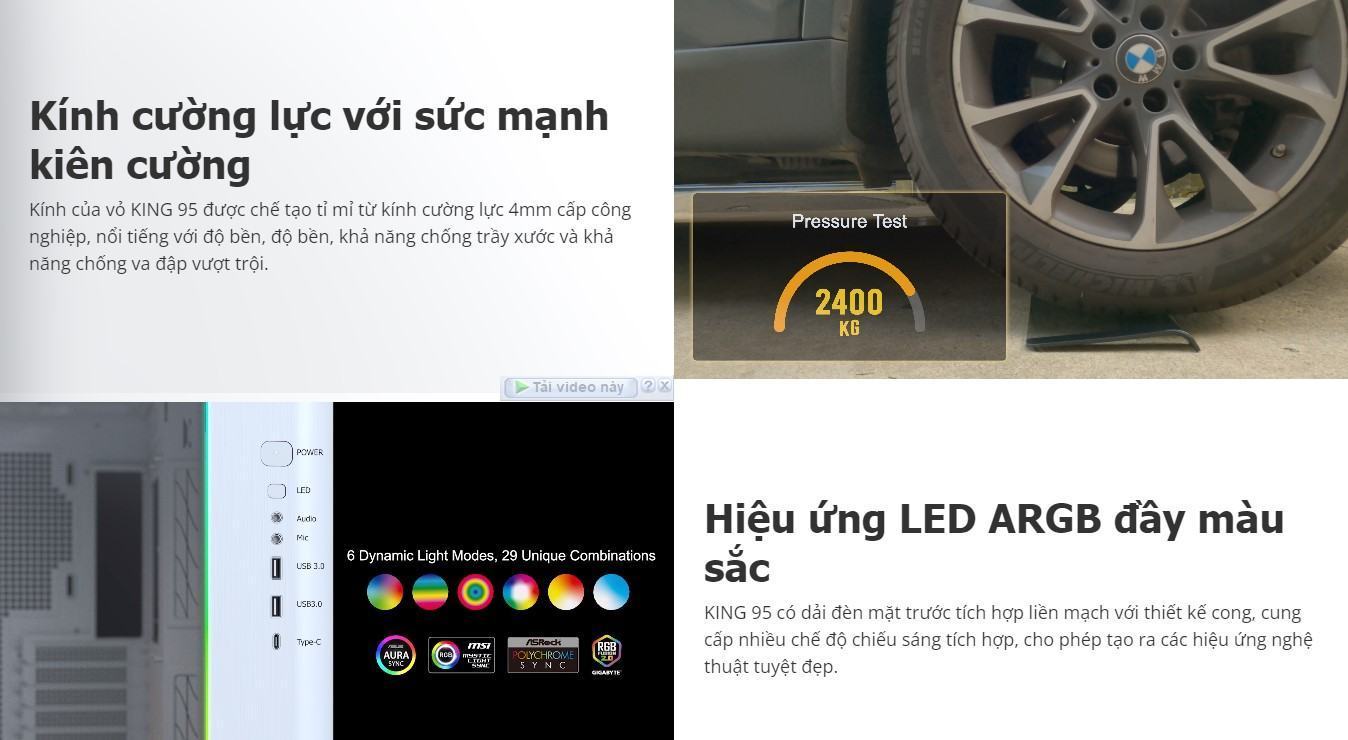 Vỏ Case MONTECH KING 95 PRO BLUE