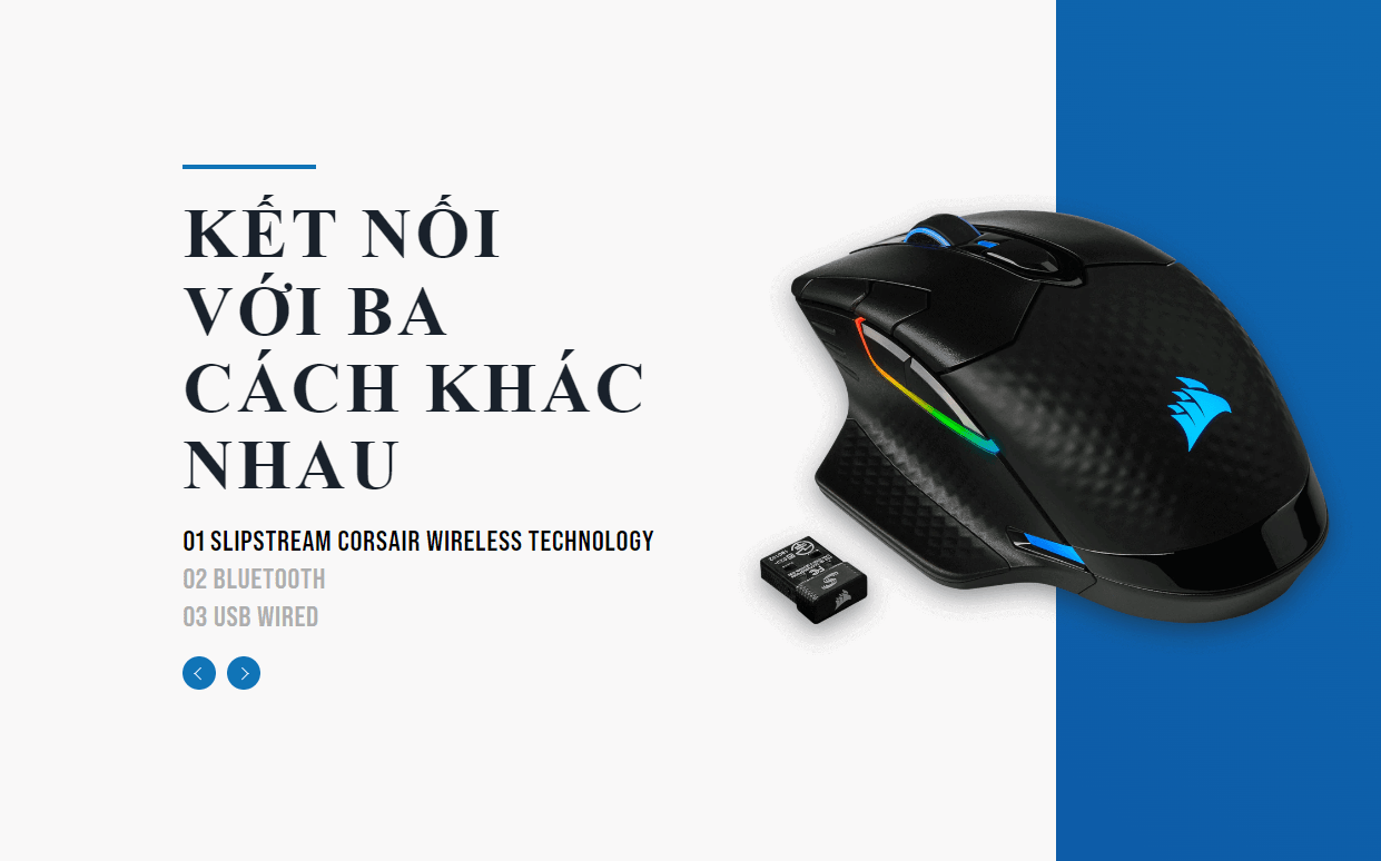 Chuột chơi game Corsair Dark Core Wireless RGB SE 2