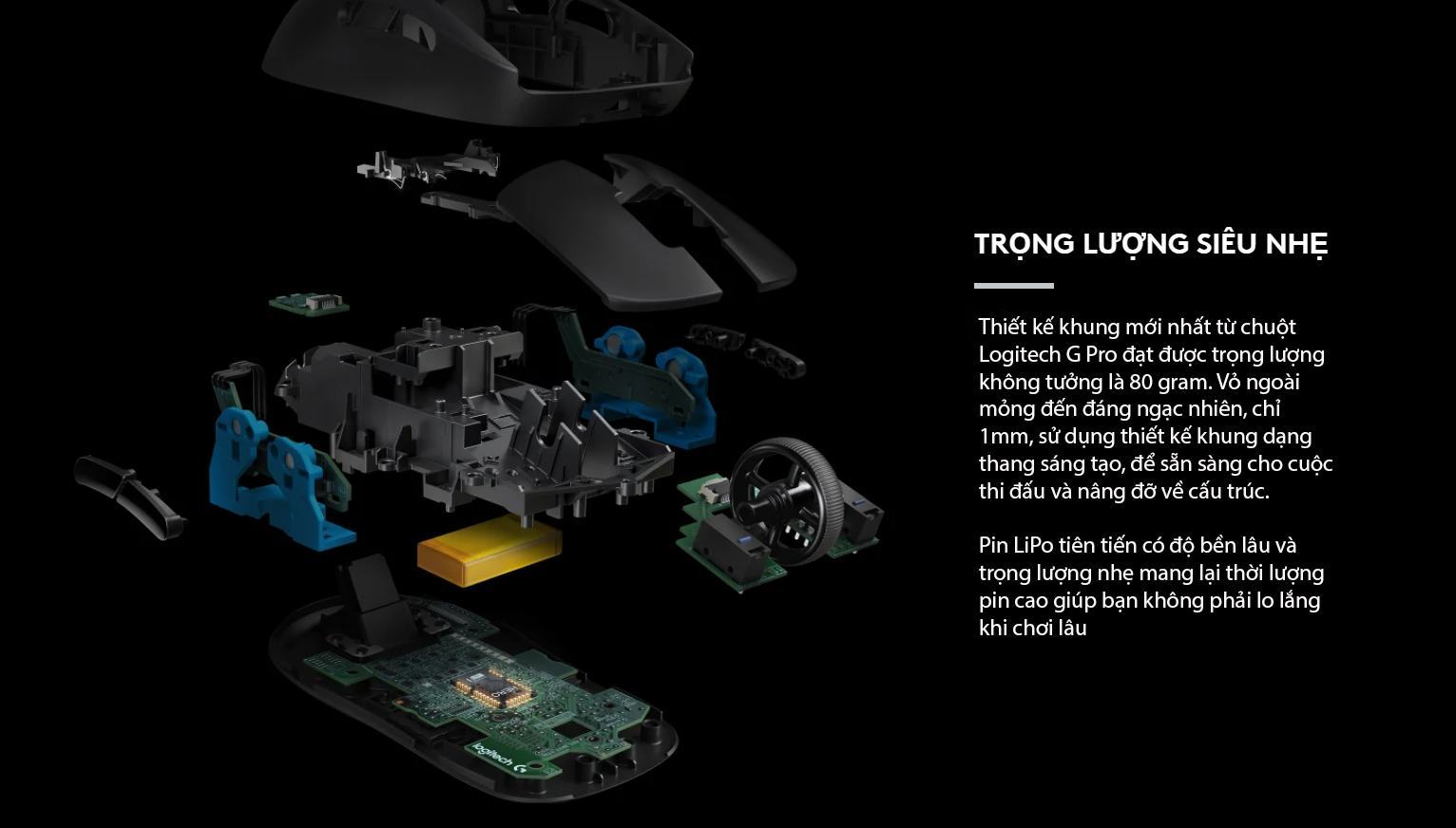 Chuột game không dây Logitech G Pro Wireless (USB/RGB/Đen) (910-005274) 5