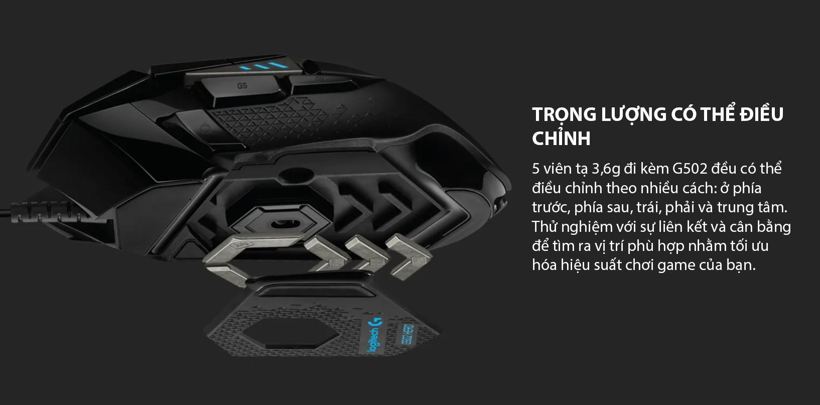 Chuột game Logitech G502 Hero (USB/RGB/đen) 4