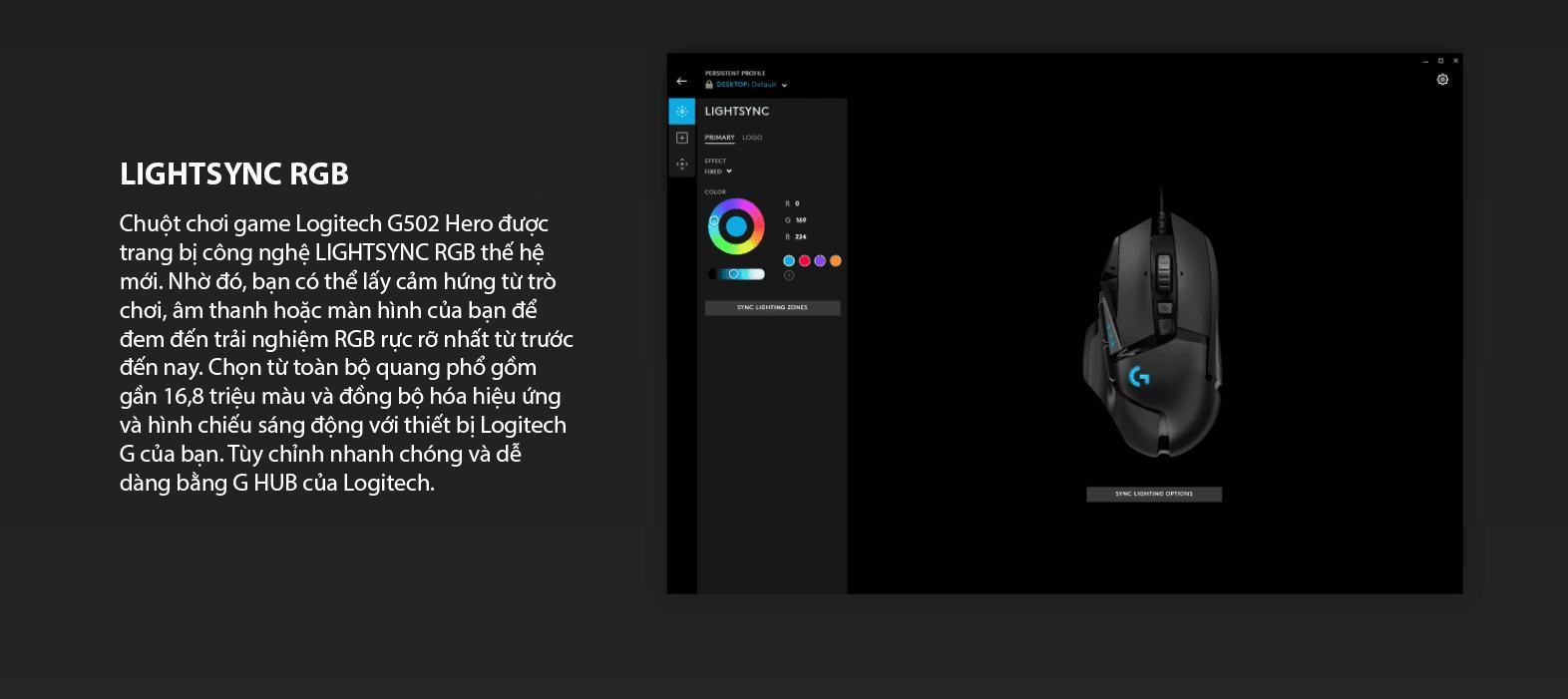 Chuột game Logitech G502 Hero (USB/RGB/đen)