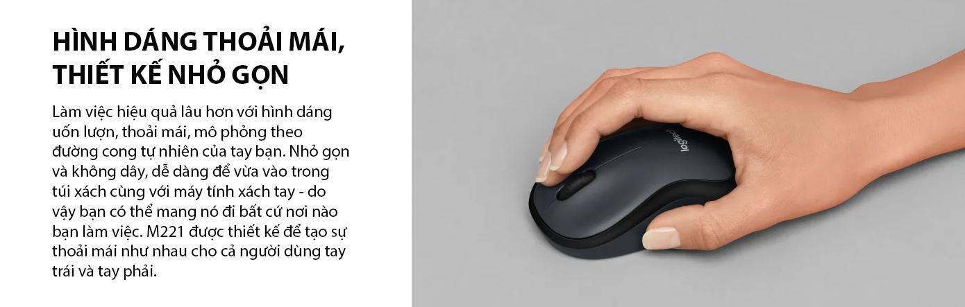 Chuột không dây Logitech M221 đen (USB) 3