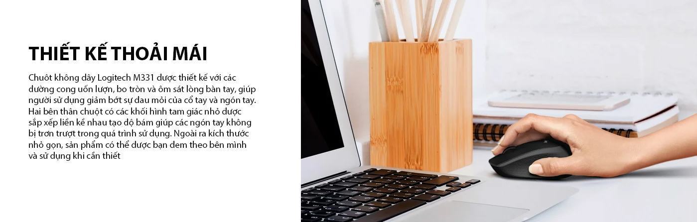Chuột không dây Logitech M331 (USB/Màu xanh) 2
