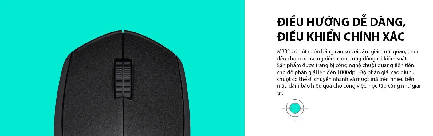 Chuột không dây Logitech M331 (USB/Màu xanh) 3