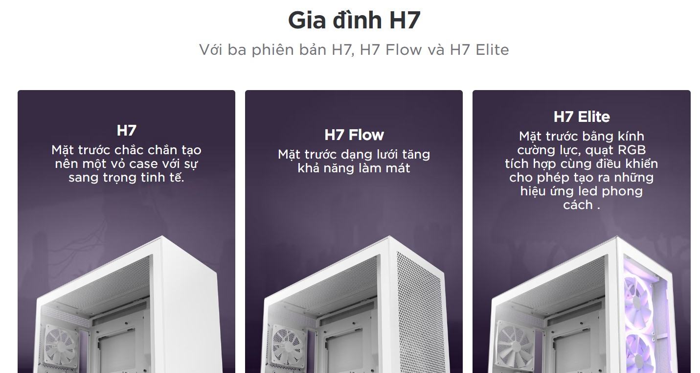 Vỏ máy tính NZXT H7 Base Black  (Mid Tower/Màu Đen)