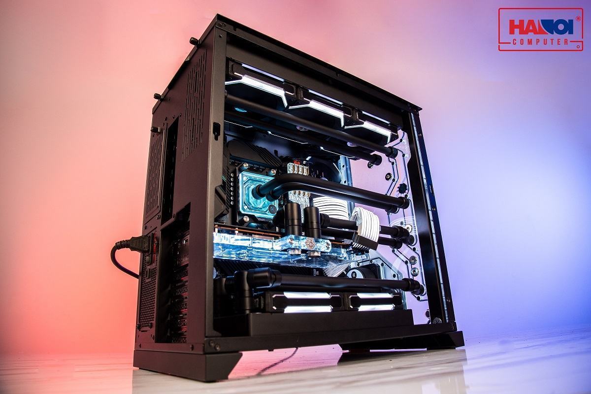 pclian-lipc-o11dynamicblackht-7810 Vỏ Case LIAN-LI PC-O11 DYNAMIC Black với tản nhiệt custom full đen