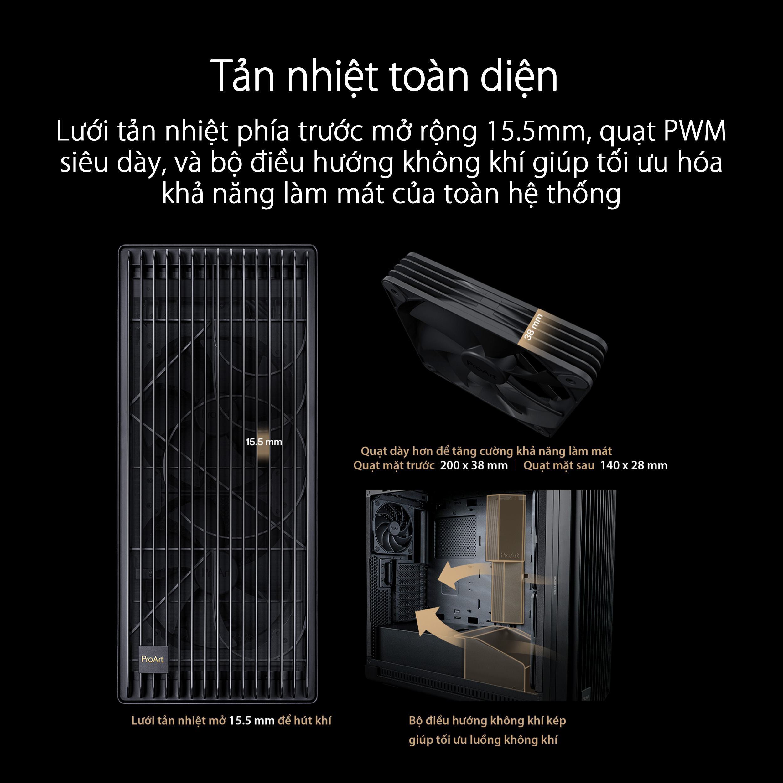 Vỏ Case Asus PA602 ProArt (eATX/Full Tower/ Màu Đen)