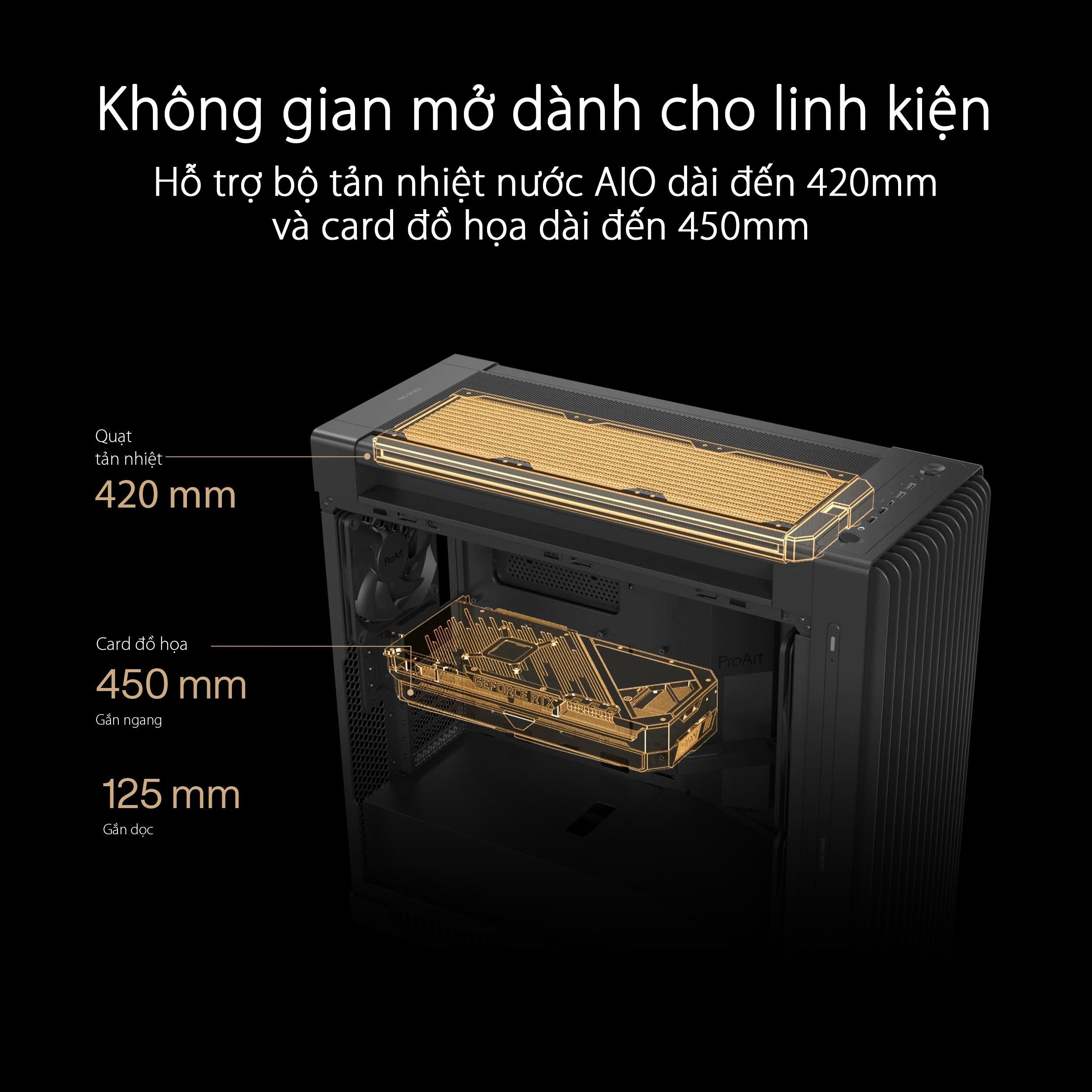 Vỏ Case Asus PA602 ProArt (eATX/Full Tower/ Màu Đen)