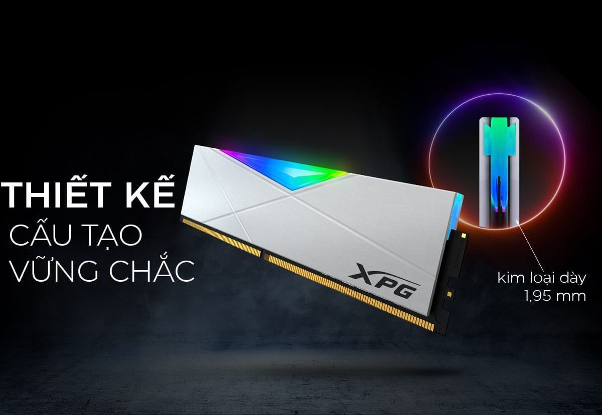 Ram Desktop Adata XPG Spectrix D50 RGB White (AX4U32008G16A-SW50) 8GB (1x8GB) DDR4 3200Mhz