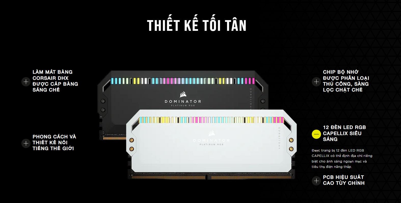 Ram Desktop Corsair DOMINATOR PLATINUM RGB White Heatspreader (CMT32GX5M2B5600C36W) 32GB (2x16GB) DD