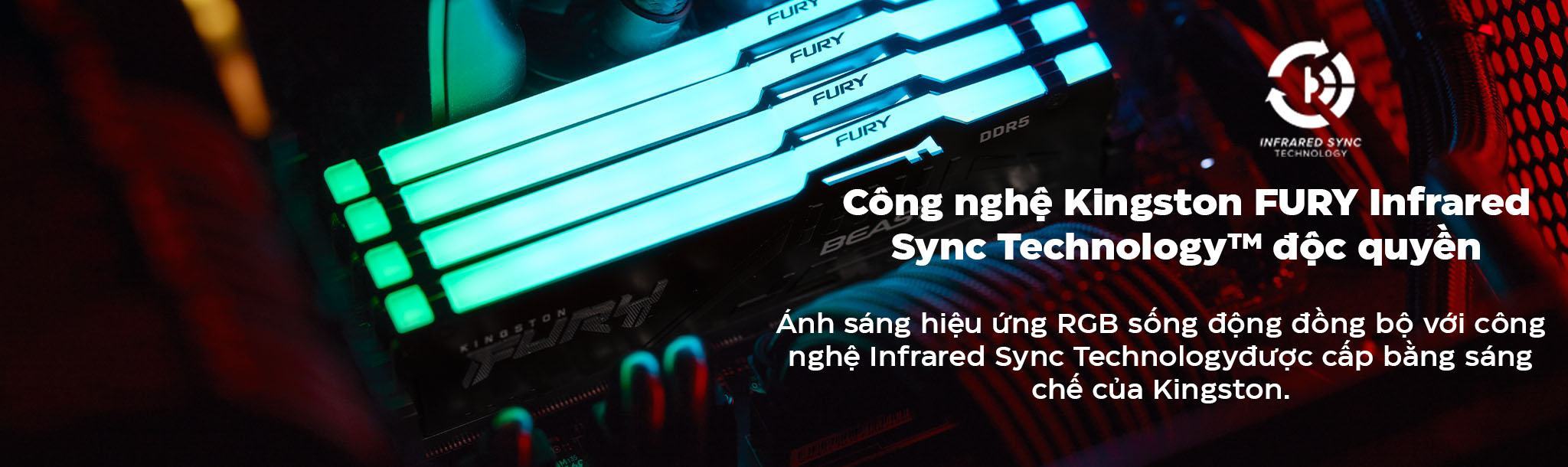 Ram Desktop Kingston Fury Beast RGB DDR5