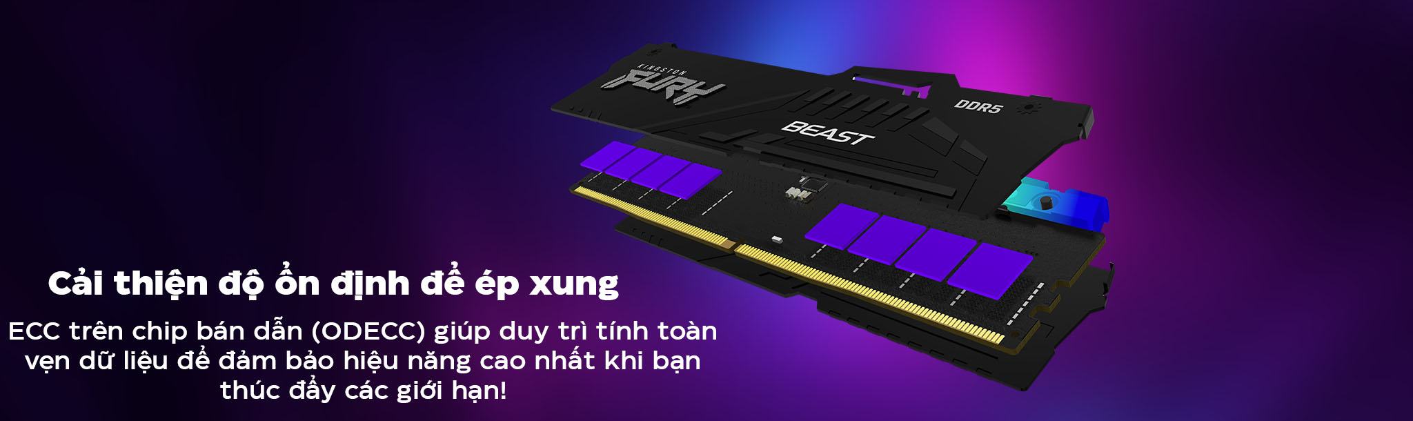 Ram Desktop Kingston Fury Beast RGB DDR5