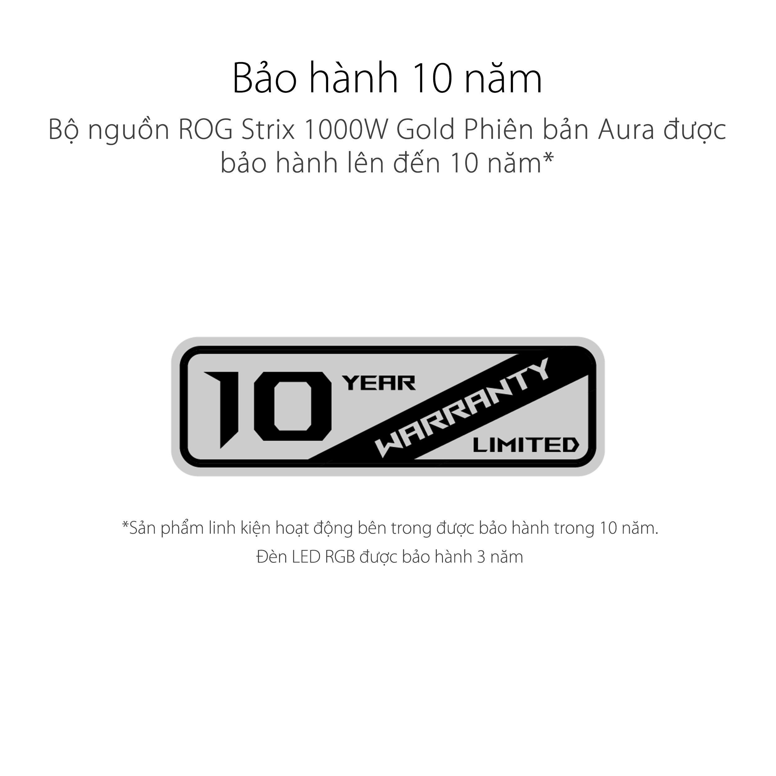 Nguồn Asus ROG STRIX 1000W Gold Aura Edition (ATX 3.0/PCIe Gen 5.0 /Full Modular/Màu Đen)