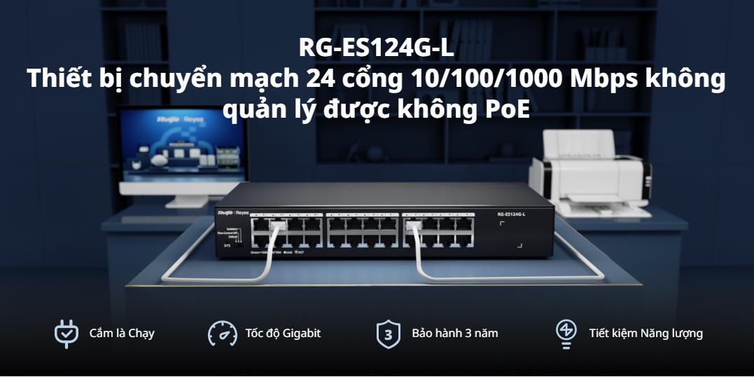Switch RUIJIE REYEE RG-ES124G-L 24 cổng 10/100/1000BASE-T