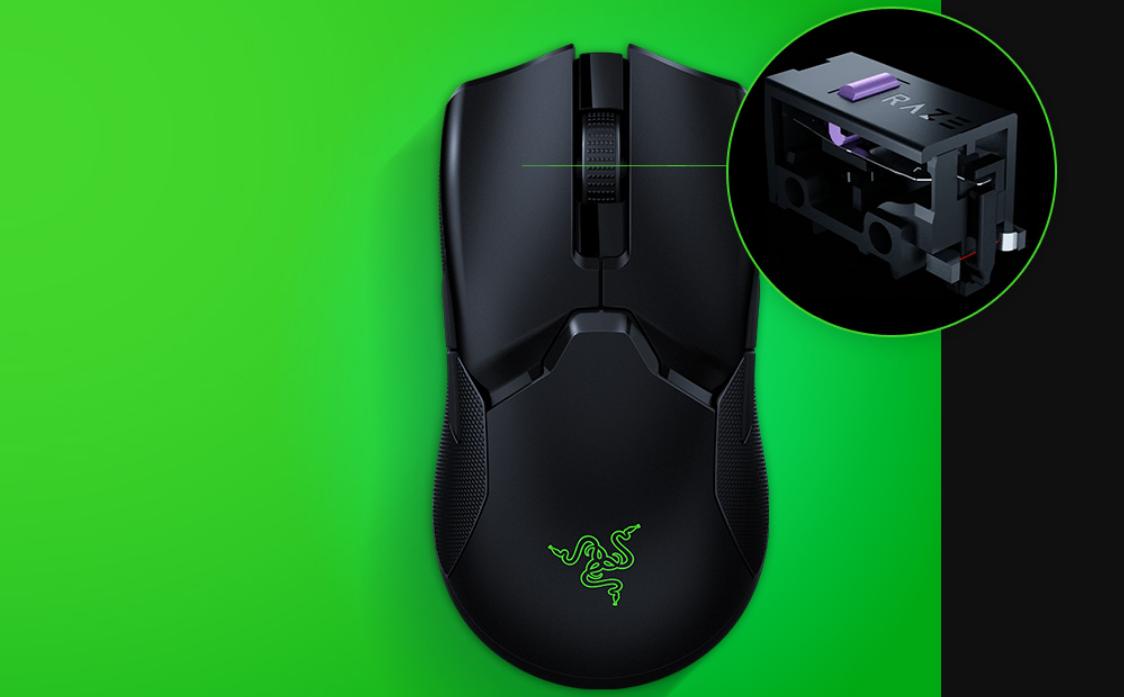 swich-cua-chuot-razer-viper-ultimate-wireless-rgb-chroma-black-rz01-03050100-r3a1 Chuột Razer Viper Ultimate Wireless Gaming Mouse (RZ01-03050100-R3A1) sử dụng switch quang học độc quyền
