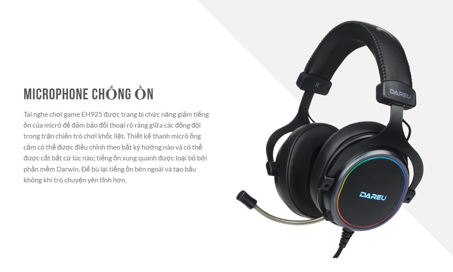Tai Nghe Dareu EH925 RGB Black