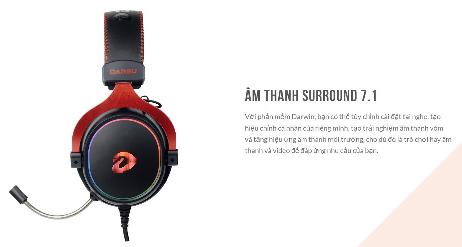 Tai Nghe Dareu EH925 RGB Black