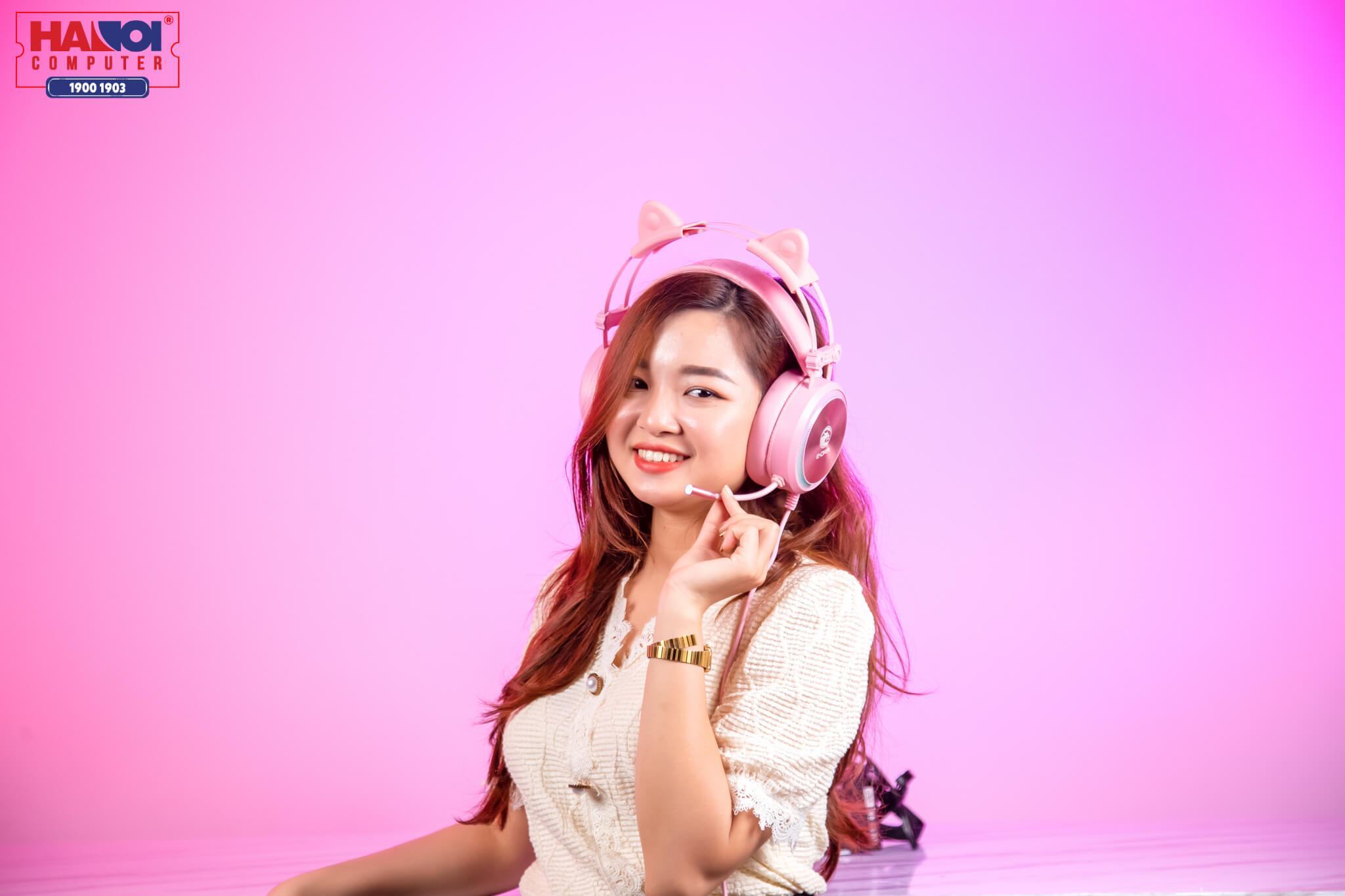 Tai nghe E-Dra EH412 Pro Led RGB, USB Màu Hồng  1