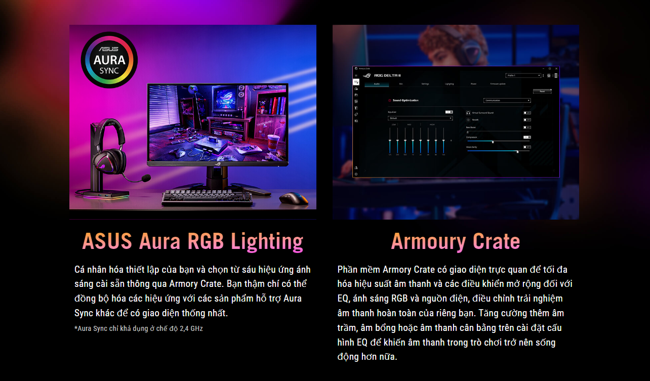 Tai nghe Gaming không dây ASUS ROG Delta II 14