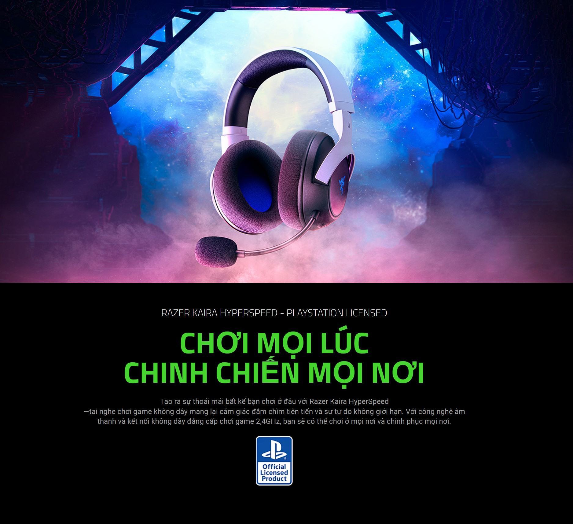 Tai nghe gaming không dây Razer Kaira HyperSpeed - Licensed PlayStation 5 _ RZ04-03980200-R3A1