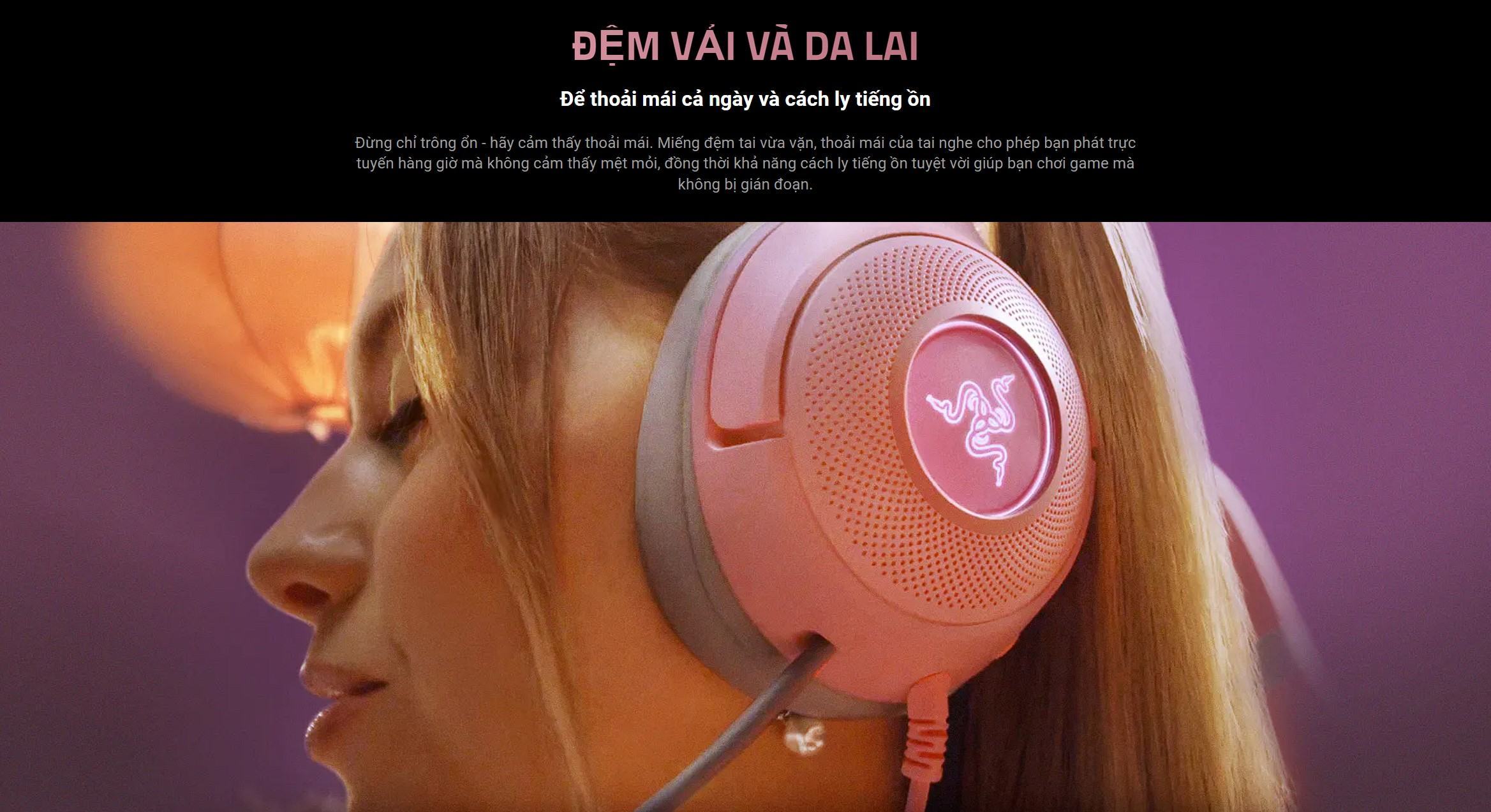 Tai nghe gaming có dây Razer Kraken Kitty V2 Pink _ RZ04-04730200-R3M1