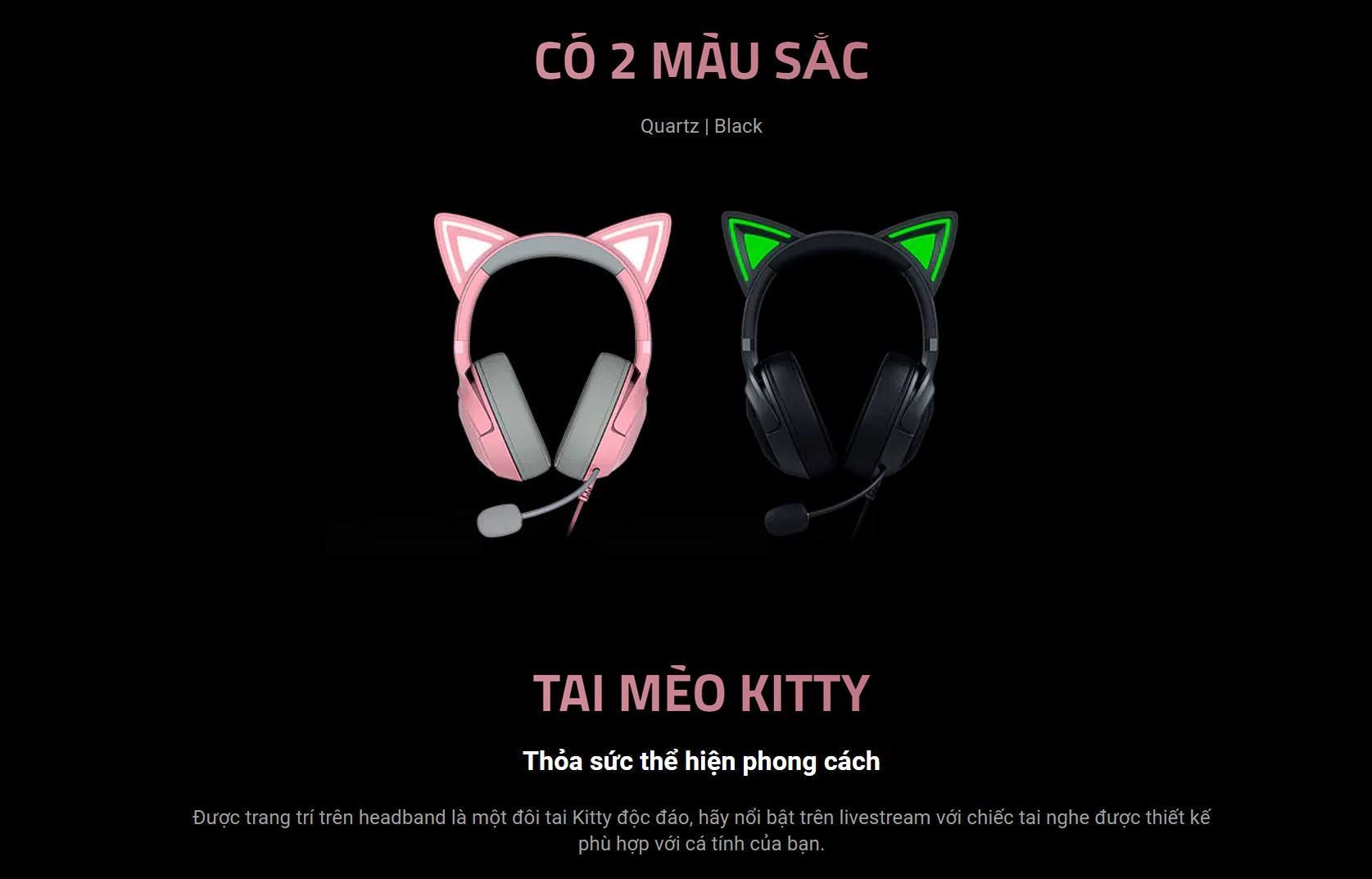 Tai nghe gaming có dây Razer Kraken Kitty V2 Pink _ RZ04-04730200-R3M1