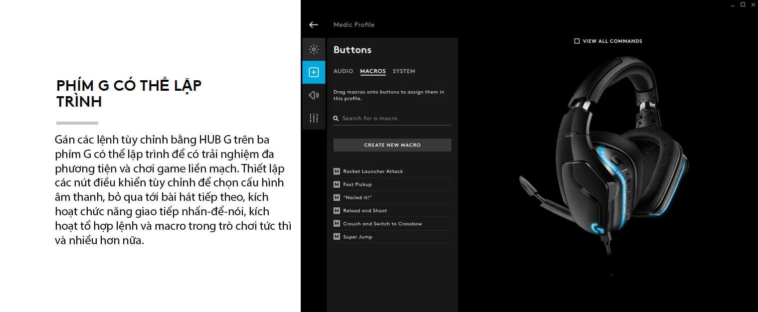 Tai nghe Logitech G633s 7.1 Gaming Headset 6