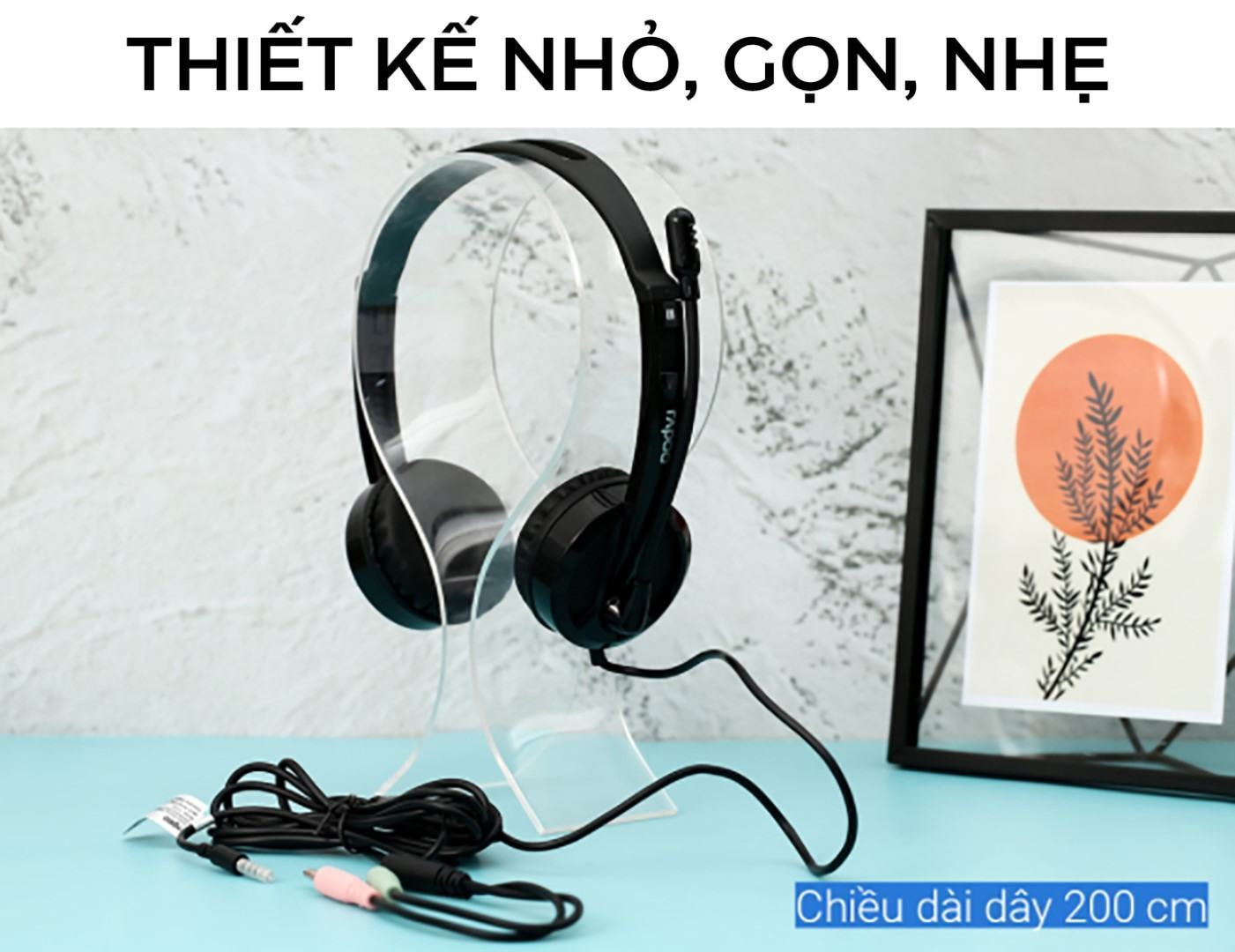 Tai nghe có dây Rapoo H100 Đen