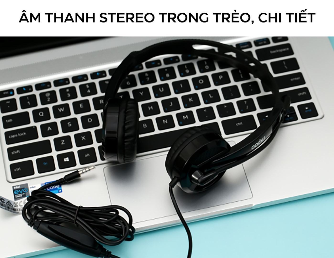 Tai nghe có dây Rapoo H100 Đen