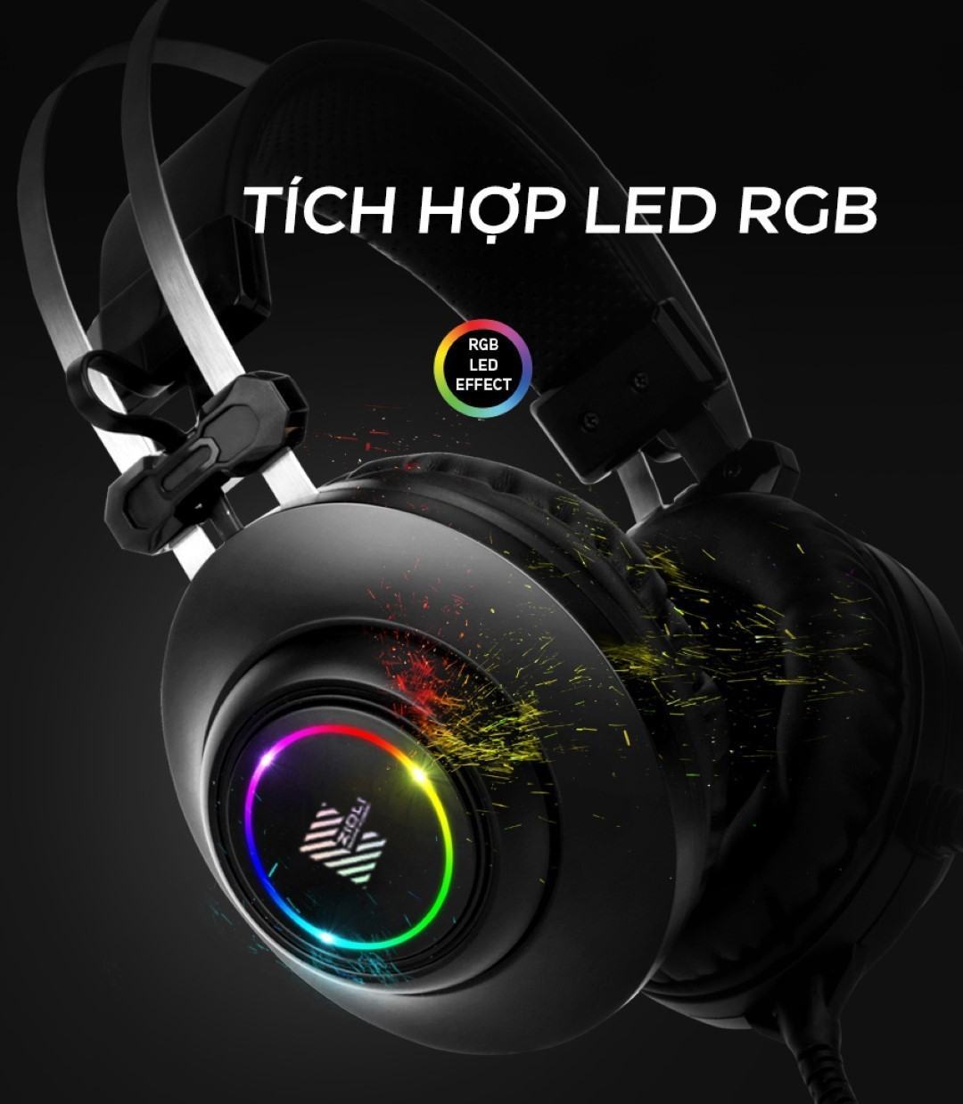 Tai nghe Zidli SCORE SH320V Black (7.1, USB, RGB)