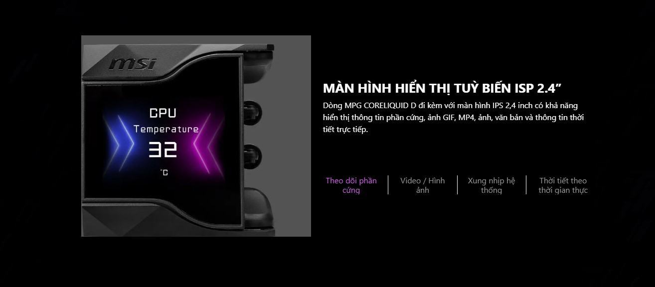 Tản nhiệt nước AIO MSI MAG MAG CORELIQUID D360 BLACK